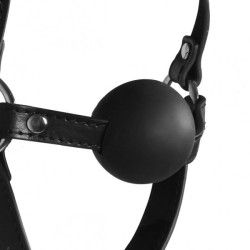 Imbracatura viso con maschera e ball gag nera Imbracatura viso con maschera e ball gag nera
