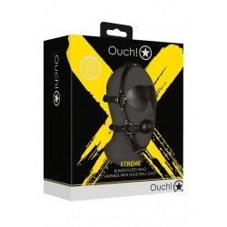 Imbracatura viso con maschera e ball gag nera Imbracatura viso con maschera e ball gag nera