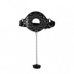 Gag bocca aperta BDSM con tappo nero Gag bocca aperta BDSM con tappo nero