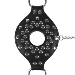 Gag bocca aperta BDSM con tappo nero Gag bocca aperta BDSM con tappo nero