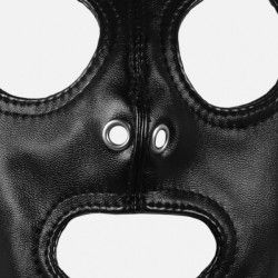 Maschera BDSM nera con coda castana Maschera BDSM nera con coda castana
