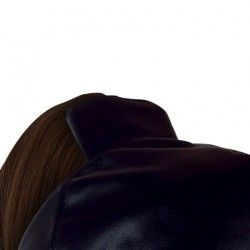 Maschera BDSM nera con coda castana Maschera BDSM nera con coda castana