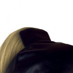 Maschera BDSM nera con coda bionda Maschera BDSM nera con coda bionda