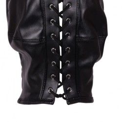 Maschera BDSM nera con coda bionda Maschera BDSM nera con coda bionda