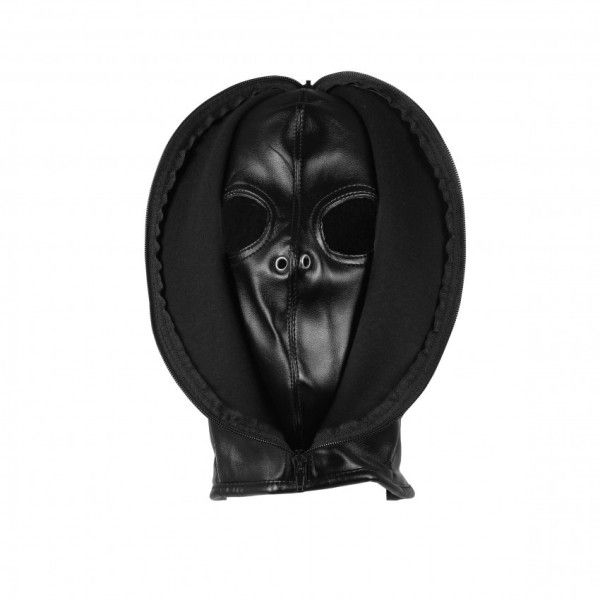 Maschera BDSM con cerniera Zip-up nera