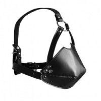 Imbracatura viso ball gag traspirante nera