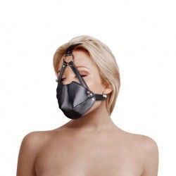 Imbracatura viso ball gag traspirante nera Imbracatura viso ball gag traspirante nera