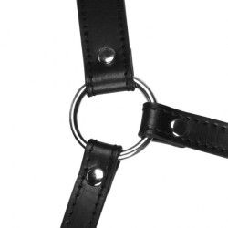 Imbracatura viso ball gag traspirante nera Imbracatura viso ball gag traspirante nera