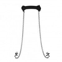 Bavaglio in silicone BDSM con pinze capezzoli