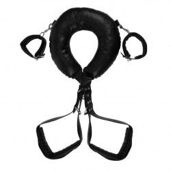 Imbracatura BDSM con polsiere e cosciere nera Imbracatura BDSM con polsiere e cosciere nera