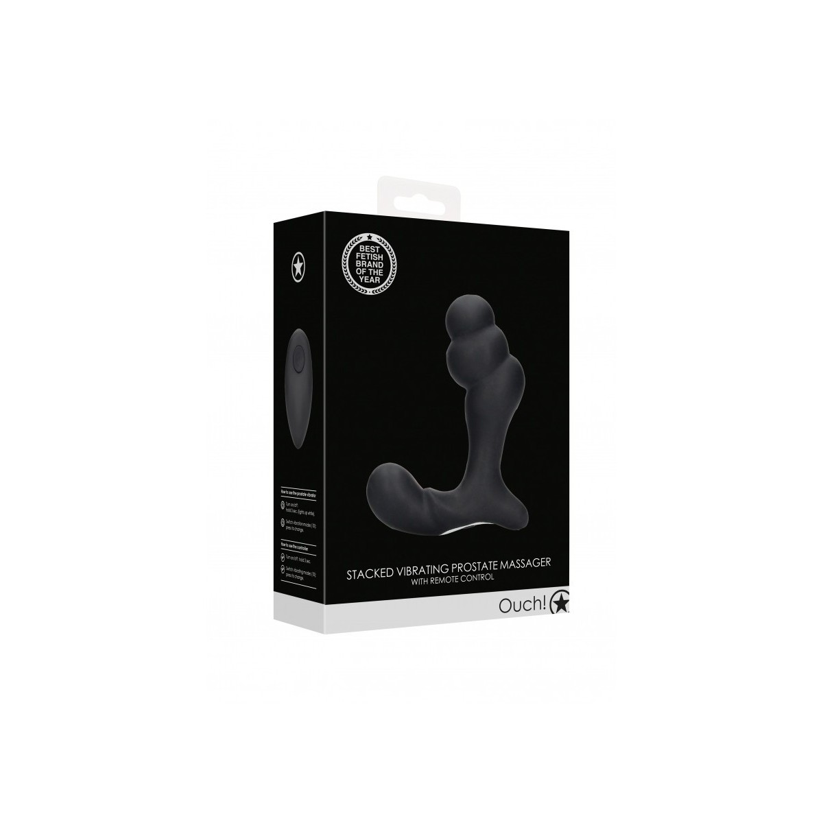 Vibratore per prostata Stacked Vibrating Prostate Massager with Remote Control Black