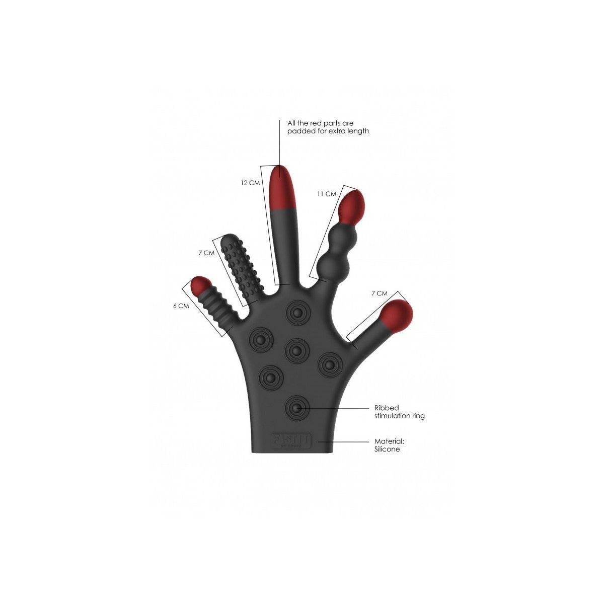 Guanto stimolante in silicone Silicone Stimulation Glove Black