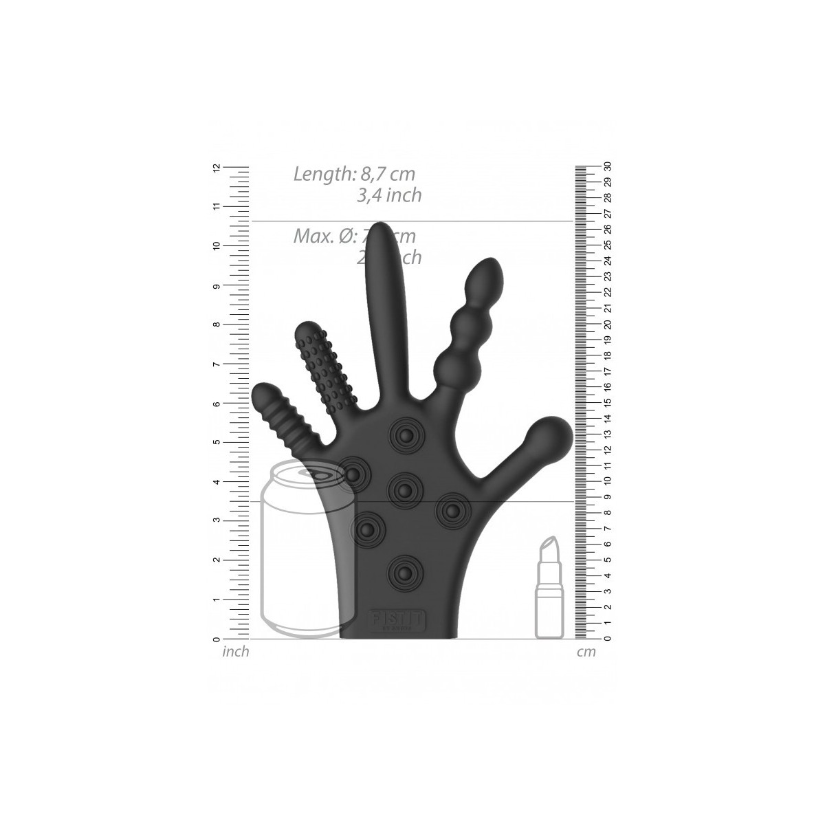 Guanto stimolante in silicone Silicone Stimulation Glove Black