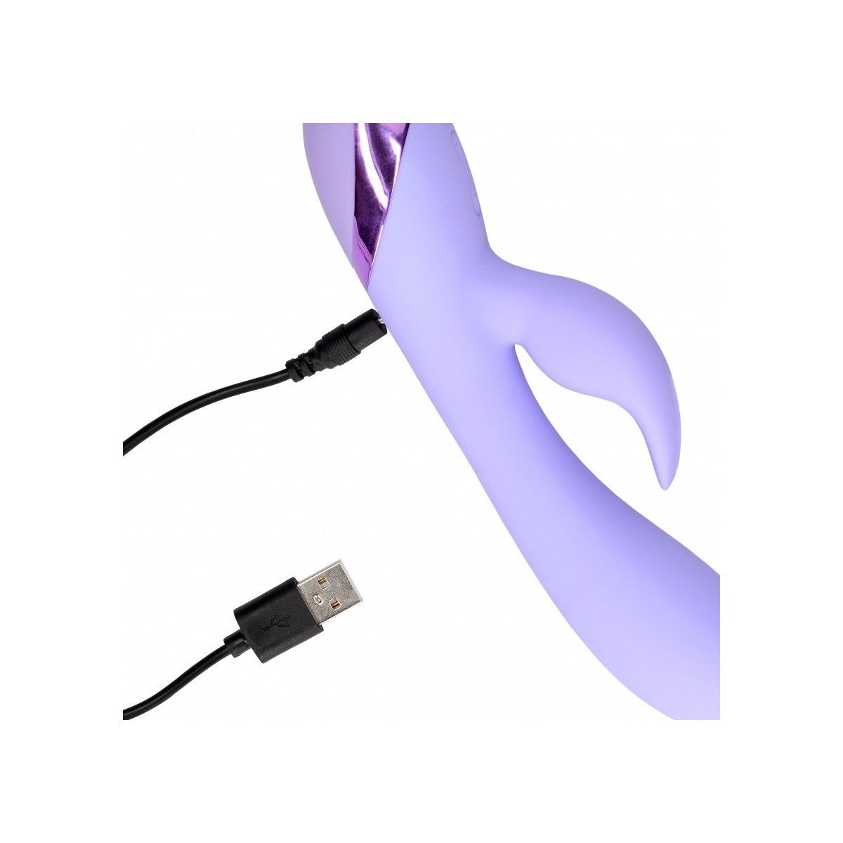 Vibratore vaginale Smooth Silicone Rabbit Vibrator Digital Lavender