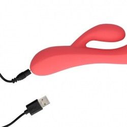 Vibratore rabbit liscio silicone corallo Vibratore rabbit liscio silicone corallo