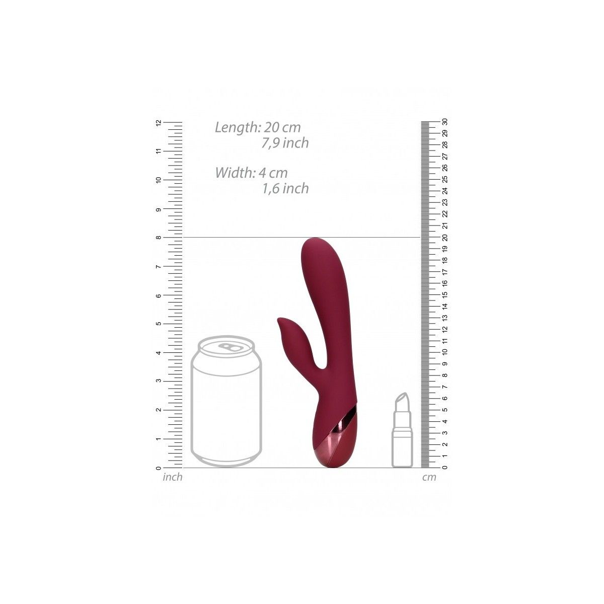 Vibratore vaginale Smooth Silicone Rabbit Vibrator Dark Cherry