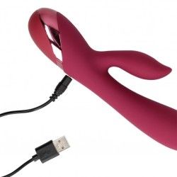 Vibratore rabbit liscio silicone porpora Vibratore rabbit liscio silicone porpora