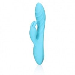 Vibratore rabbit con rilievi silicone azzurro Vibratore rabbit con rilievi silicone azzurro