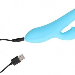 Vibratore rabbit con rilievi silicone azzurro Vibratore rabbit con rilievi silicone azzurro