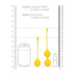 Set 2 Palline vaginali da Kegel gialle 19 cm Set 2 Palline vaginali da Kegel gialle 19 cm