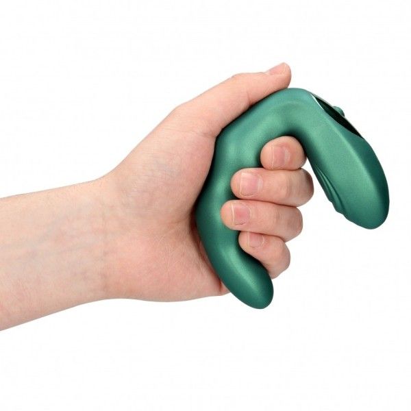 Vibratore prostata curvo verde metallizzato