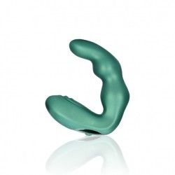 Vibratore prostata curvo verde metallizzato Vibratore prostata curvo verde metallizzato