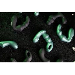 Vibratore prostata curvo verde metallizzato Vibratore prostata curvo verde metallizzato