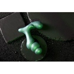 Vibratore prostata spirale verde metallizzato Vibratore prostata spirale verde metallizzato