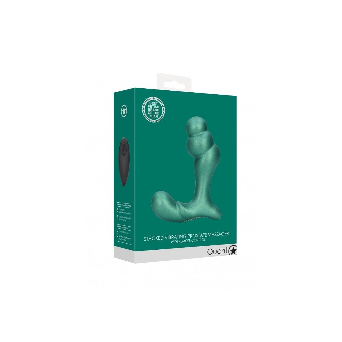 Vibratore anale per prostata Stacked Vibrating Prostate Massager with Remote Control Metallic Green