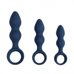Plug anale a sfere graduate blu Large Plug anale a sfere graduate blu Large