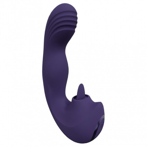 Vibratore con lingua stimolante viola Yumi