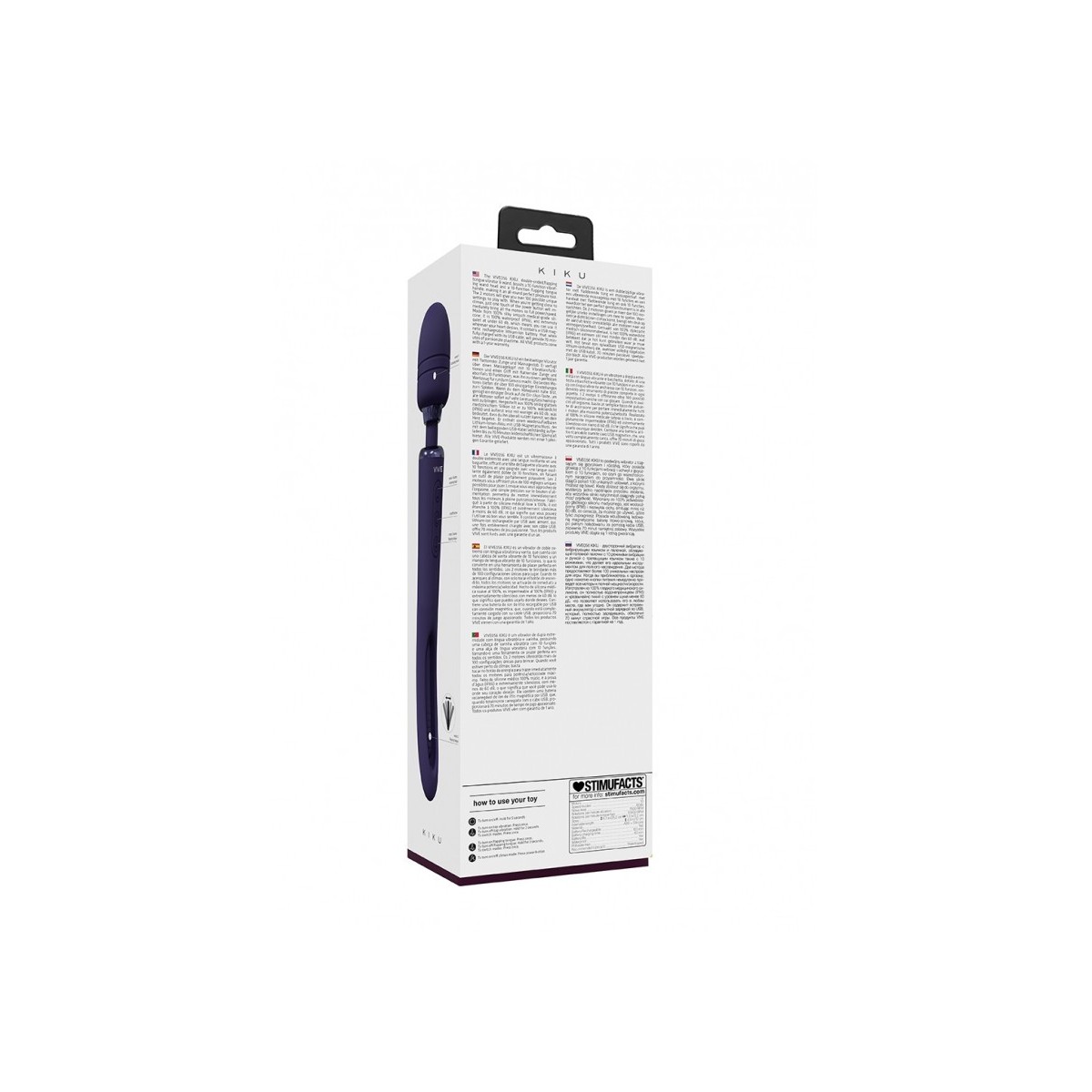 Vibratore wand Kiku Double Ended Wand with Innovative G-Spot Flapping Stimulator Purple