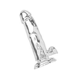 Fallo realistico ventosa trasparente 18 cm Fallo realistico ventosa trasparente 18 cm