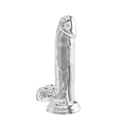 Fallo realistico ventosa trasparente 18 cm Fallo realistico ventosa trasparente 18 cm