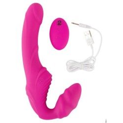 Vibratore strapon flessibile telecomando rosa Vibratore strapon flessibile telecomando rosa