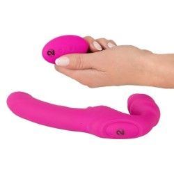 Vibratore strapon flessibile telecomando rosa Vibratore strapon flessibile telecomando rosa