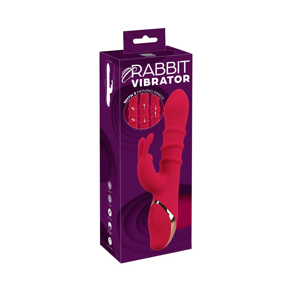 Vibratore vaginale Rabbit Vibrator with 3 Moving Rings