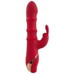 Vibratore rabbit con rilievi rosso Vibratore rabbit con rilievi rosso