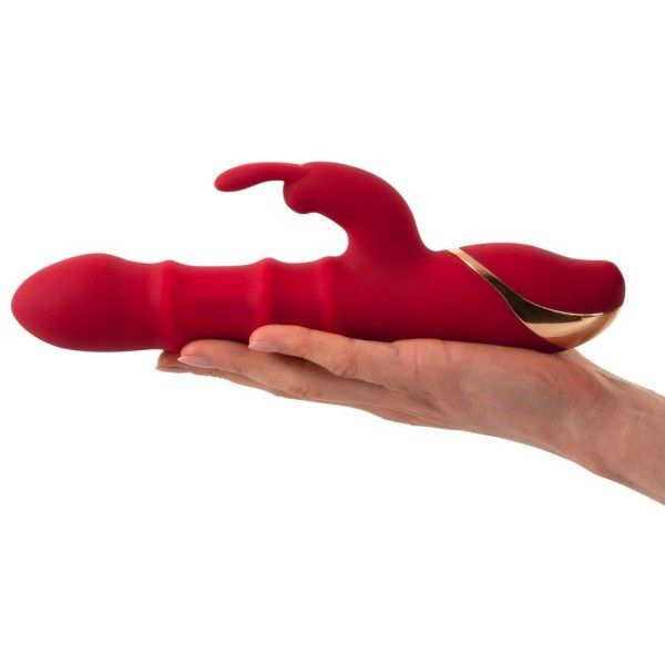 Vibratore rabbit con rilievi rosso