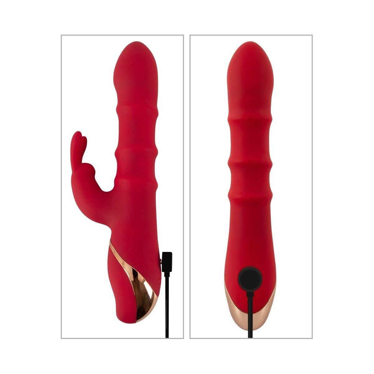 Vibratore vaginale Rabbit Vibrator with 3 Moving Rings