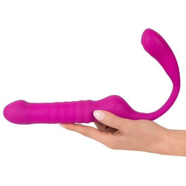 Vibratore strapon indossabile fucsia