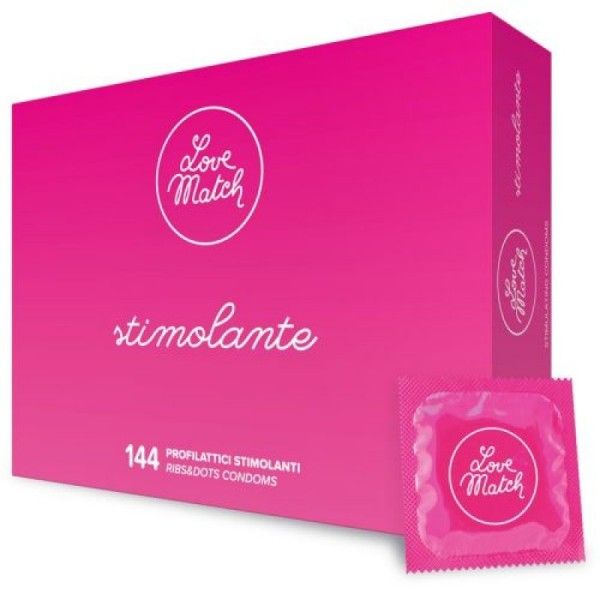 Preservativi stimolanti love match 144 pz