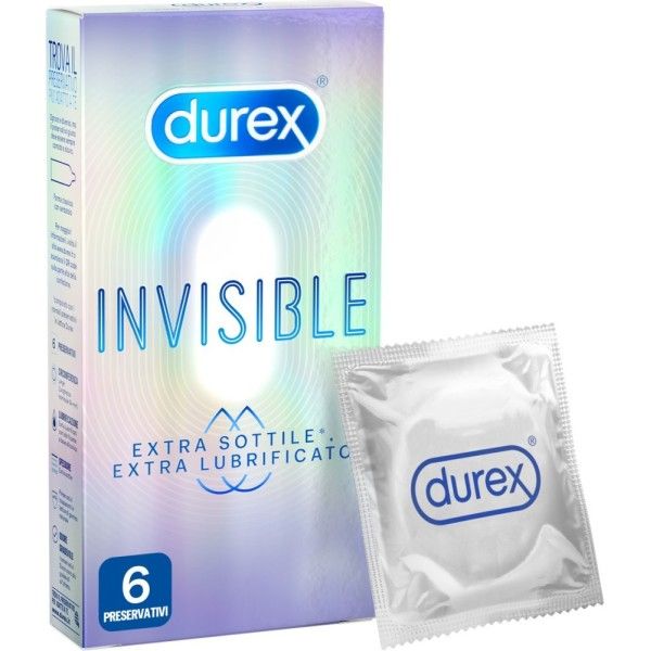 Preservativi durex invisible extra lube 6 pz