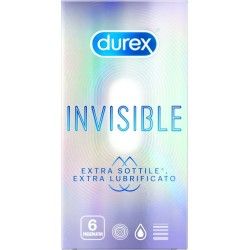 Preservativi durex invisible extra lube 6 pz Preservativi durex invisible extra lube 6 pz