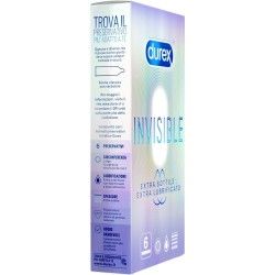 Preservativi durex invisible extra lube 6 pz Preservativi durex invisible extra lube 6 pz