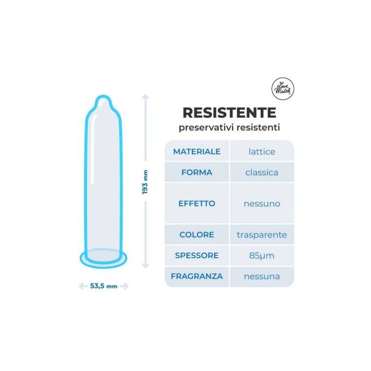 Preservativi resistenti Profilattici love match 6 pezzi