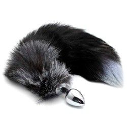 Plug anale con coda Black & White Fox Tail M Plug anale con coda Black & White Fox Tail M