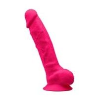 Dildo realistico testicoli SILEXD fuxia 23 cm