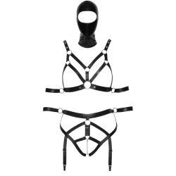 Set intimo con cinghie e maschera bdsm nero Set intimo con cinghie e maschera bdsm nero