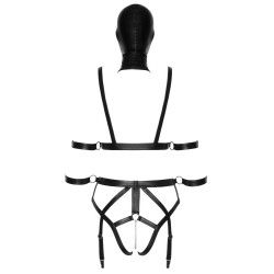 Set intimo con cinghie e maschera bdsm nero Set intimo con cinghie e maschera bdsm nero